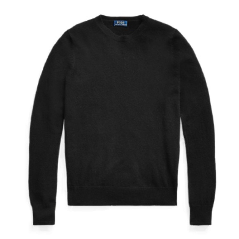 Polo Ralph Lauren Washable Cashmere Crewneck Sweater Black Preppy Old Money M - Picture 14 of 15